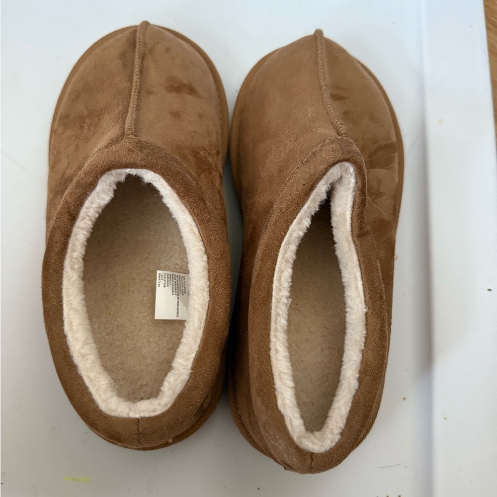 Target Brown Slippers with Plush Lining